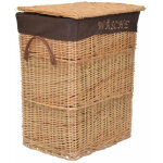 Dcoshop26 - panier  linge en osier couleur naturelle insert en tissu coffre avec poignes med05175