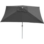 Parasol de jardin 2x3m rectangulaire inclinable polyester / aluminium 4, 5kg anthracite 040003889