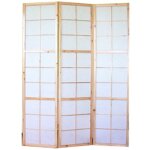 Dcoshop26 - paravent 3 panneaux pans en bois naturel et papier riz 175x132cm par06033