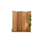 Décoshop26 - paravent 4 panneaux marron en bois et bambou 176x175 cm par06067 Décoshop26 - paravent 4 panneaux marron en bois et bambou 176x175 cm par06067