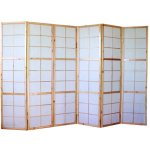 Dcoshop26 - paravent 6 panneaux pans en bois naturel et papier riz 175x264cm par06036