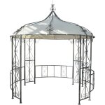 Dcoshop26 - pergola pavillon arche de jardin rond tonnelle chapiteau tente de rception cadre en acier ...