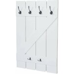 D�coshop26 - porte - manteau mural panneaux d�coratif avec 6 crochets 91x60cm blanc 040001011