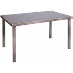 D�coshop26 - table de jardin balcon 120x75cm en polyrotin gris - brun 040005085