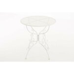 Table de jardin en fer forg� diam�tre � 70 cm blanc mdj10044