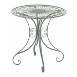 Dcoshop26 - table de jardin en fer forg diamtre  70 cm vert vieilli mdj10053