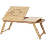 Dcoshop26 - table d'ordinateur portable support pour pc en bambou hauteur rglable 040005050