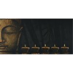 Dcoshop26 - tableau image led sur toile image illumine murale minuterie 110x55cm bouddha 040003568
