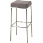 Décoshop26 - tabouret de bar rembourré revêtement tissu gris avec repose - pieds acier inoxydable hauteur ... Décoshop26 - tabouret de bar rembourré revêtement tissu gris avec repose - pieds acier inoxydable hauteur ...