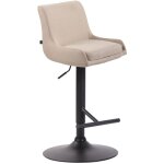 Dcoshop26 - tabouret de bar avec repose - pied design moderne en tissu crme pieds en mtal noir mat ...