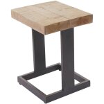 Dcoshop26 - tabouret en bois de sapin design industriel rustique solide certifi fsc 48x36x32cm 040005305 ...