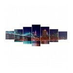 Dcoshop26 - toile de dcoration murale kit de 7 pices 140x50cm motif new york dec04045