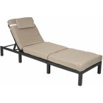 D�coshop26 - transat chaise longue bain de soleil jardin en polyrotin anthracite avec coussin 040004236 ...