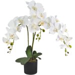 Decovego - orchide plante artificielle artificiel avec pot 65cm blanc