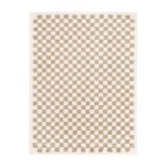 D�coweb - tapis damier � poils longs - colorama - beige r�tro - 120 x 170 cm