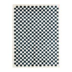 Dcoweb - tapis damier  poils longs - colorama - bleu ptrole - 200 x 290 cm