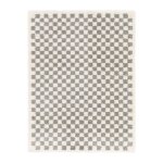 D�coweb - tapis damier � poils longs - colorama - gris color� - 200 x 290 cm