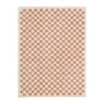 Dcoweb - tapis damier  poils longs - colorama - rose vintage - 120 x 170 cm