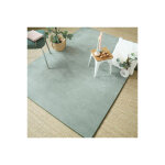 D�coweb - tapis doux - hypnose vert sauge - galon vert olive - 80 x 150 cm
