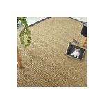 Tapis jonc de mer - assam chevron - ganse coton anthracite - 120 x 170 cm Tapis jonc de mer - assam chevron - ganse coton anthracite - 120 x 170 cm