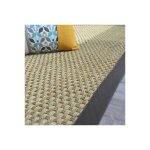 Dcoweb - tapis jonc de mer - paro fin natt 4x4 - ganse coton anthracite - 140 x 200 cm