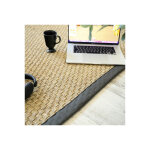 D�coweb - tapis jonc de mer - paro fin natt� 4x4 - ganse gris anthracite - 200 x 290 cm