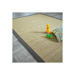 Dcoweb - tapis jonc de mer - varana panama - ganse coton anthracite - 120 x 170 cm