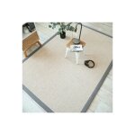 Décoweb - tapis naturel en pure laine - latoon grège - ganse grise - 120 x 170 cm Décoweb - tapis naturel en pure laine - latoon grège - ganse grise - 120 x 170 cm