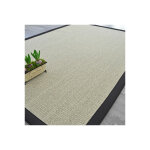 Décoweb - tapis sisal quintana blanchi - ganse coton noire - 200 x 200 cm Décoweb - tapis sisal quintana blanchi - ganse coton noire - 200 x 200 cm