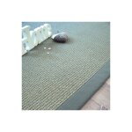 Dcoweb - tapis sisal quintana gris - ganse coton vert de gris - 200 x 290 cm