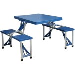 Defibrico - table pliante pique - nique aluminium avec tabourets incorpors qui sont ferms dans la mallette ...
