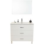 Zen - meuble salle de bain  poser montecarlo - l90cm - blanc - - livr mont - ondee