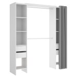 Dekit - dressing extensible avec rideau - l110 / 178 cm - blanc - lonaza