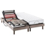 Deko dream - ensemble matelas + sommier relaxation lectrique comfort - 2x90x200 cm - matelas mousse ...