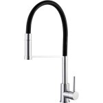 Essebagno mitigeur évier à douchette delisilicon chrome avec flexible silicone noir Essebagno mitigeur évier à douchette delisilicon chrome avec flexible silicone noir