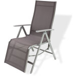 Dema - chaise longue 'corona' en aluminium - gris / beige