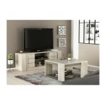 Demeyere - ensemble meubles salon antibes : table basse + banc tv + enfilade - décor chene champagne ... Demeyere - ensemble meubles salon antibes : table basse + banc tv + enfilade - décor chene champagne ...