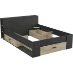 Demeyere - lit 140x190 cm pocket naturel et noir