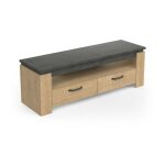 Calicosy - meuble tv austin - taille cran max 55' (140 cm) - dcor chene hamilton et sidewalk - l 140 ...