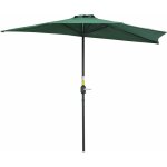 Demi parasol, parasol de balcon 5 entretoises m�tal polyester 2, 69l x 1, 38l x 2, 36h m vert