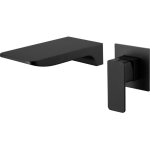 Denuotop - robinet mural salle de bain noir mitigeur mural lavabo robinet cascade mural en laiton - rwmlangeu ...