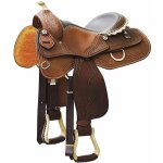 17 , marron: selle western de reining en cuir avec fabrication de basket - ball et dchirures en cuir ...