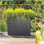 Deroma muret haut like r bac � fleurs anthracite 118l