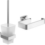 D�rouleur de papier toilette sans couvercle + ensemble brosse wc villeroy et boch striking chrome