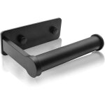 Derouleur papier toilette wc mural - aluminium, noir devidoir distributeur papier toilette auto - adhsif&mura ...