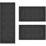 Karat - descente de lit dynasty gris anthracite 1 tapis 67 x 250 cm + 2 tapis 67 x 140 cm