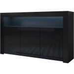 Muebles bonitos - buffet de salon bas 3 portes avec led bleue 155x91, 5x37cm meuble de rangement modle ...