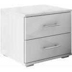 Muebles bonitos - table de chevet table de nuit 2 tiroirs poign�es en aluminium 40x35x40cm mod�le beatriz ...