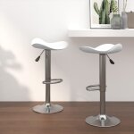 Bonnevie - lot de 2 chaises de bar tabourets de bar - tabouret haut blanc acier chrom et cuir artificiel ...
