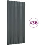 Bonnevie - lot de 36 panneaux de toiture, plaque moderne, haute qualit, acier anthracite 80x36 cm oib5638e ...